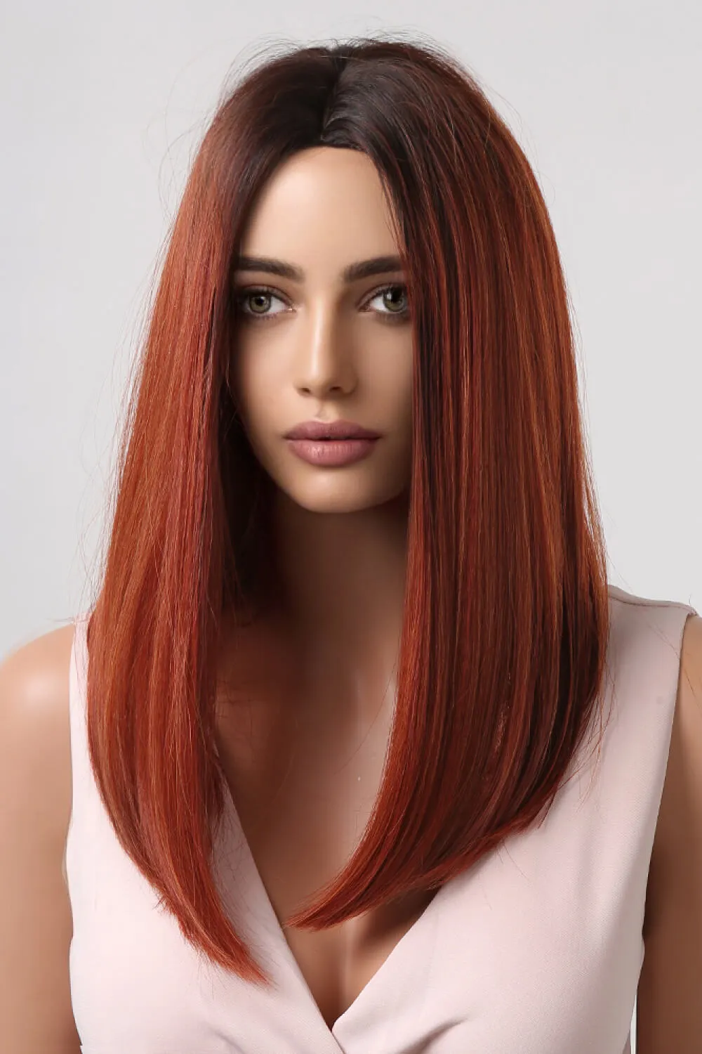 13*2" Full-Machine Wigs Synthetic Mid-Length Straight 27", image 3