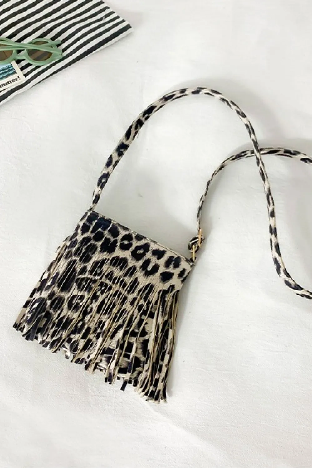 PU Leather Crossbody Bag with Fringe, image 2
