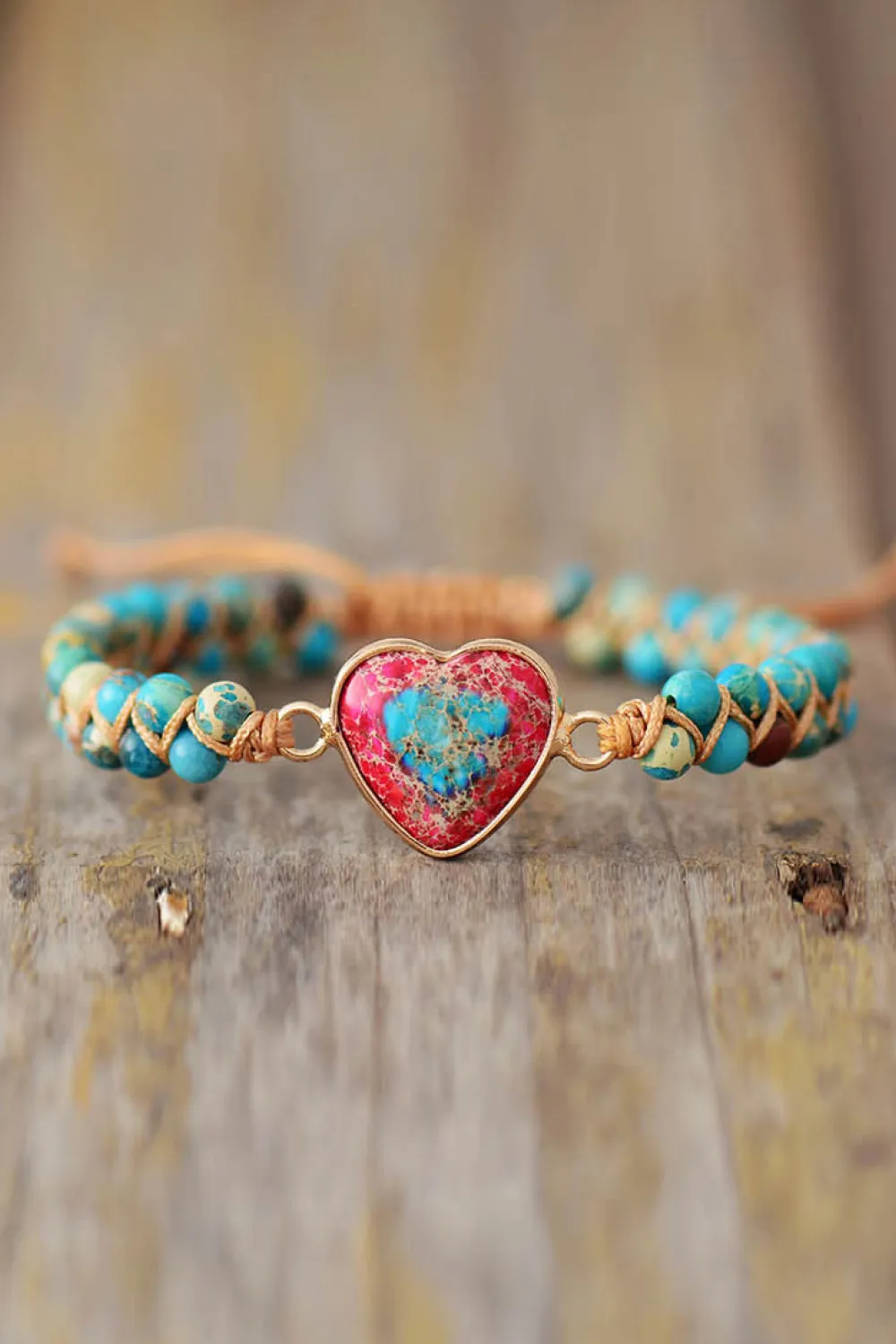 Handmade Heart Shape Natural Stone Bracelet, image 8