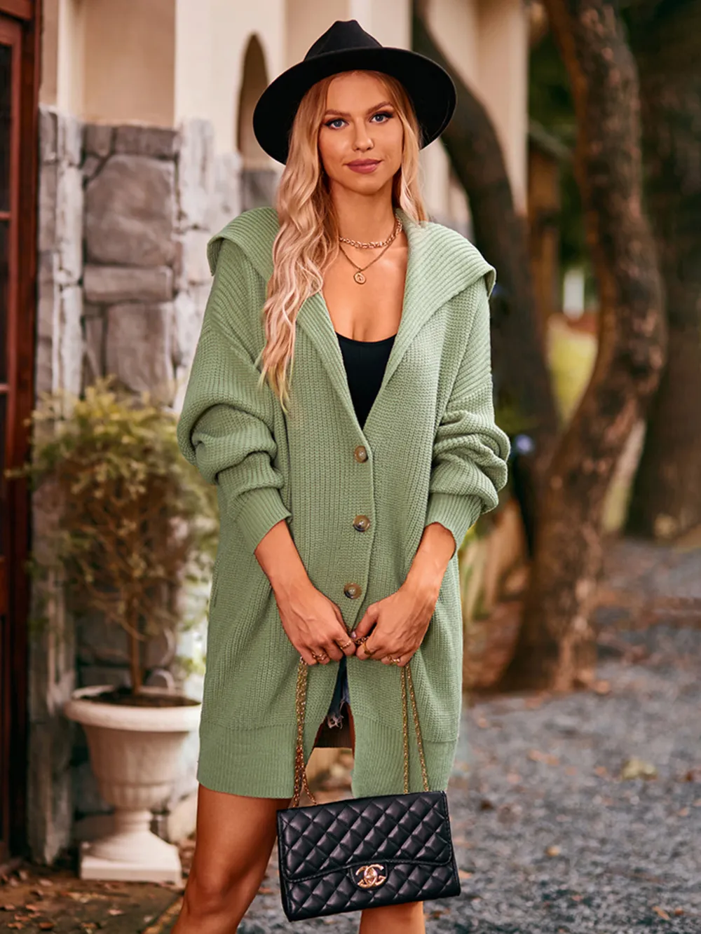 Dropped Shoulder Long Sleeve Cardigan, image 9