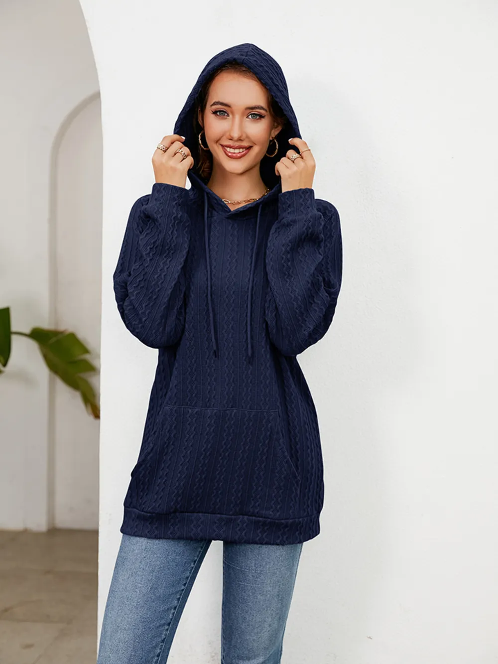 Raglan Sleeve Front Pocket Hoodie, image 12