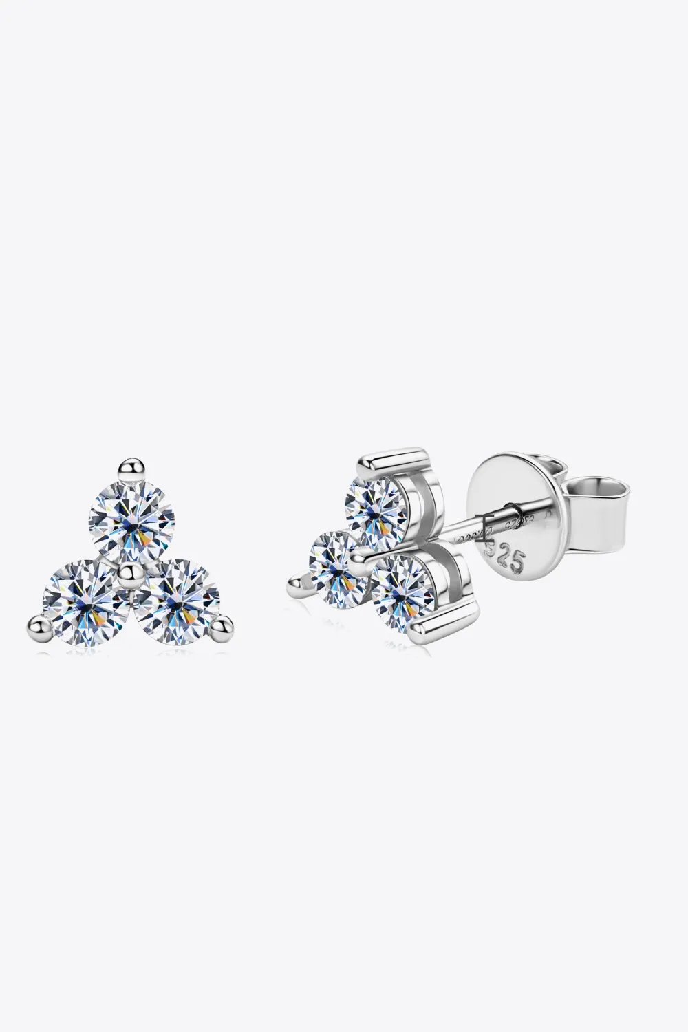 Moissanite 925 Sterling Silver Stud Earrings, image 6