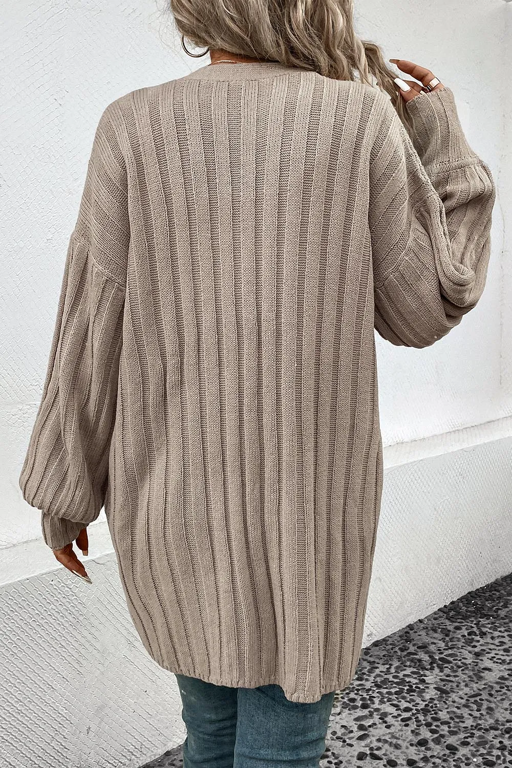 Open Front Cardigan with Pockets, image 2