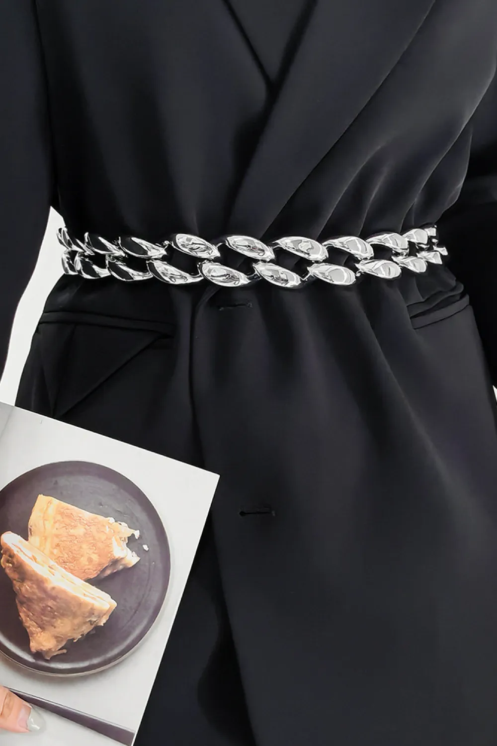 1.2" Width Acrylic Curb Chain Belt, image 3