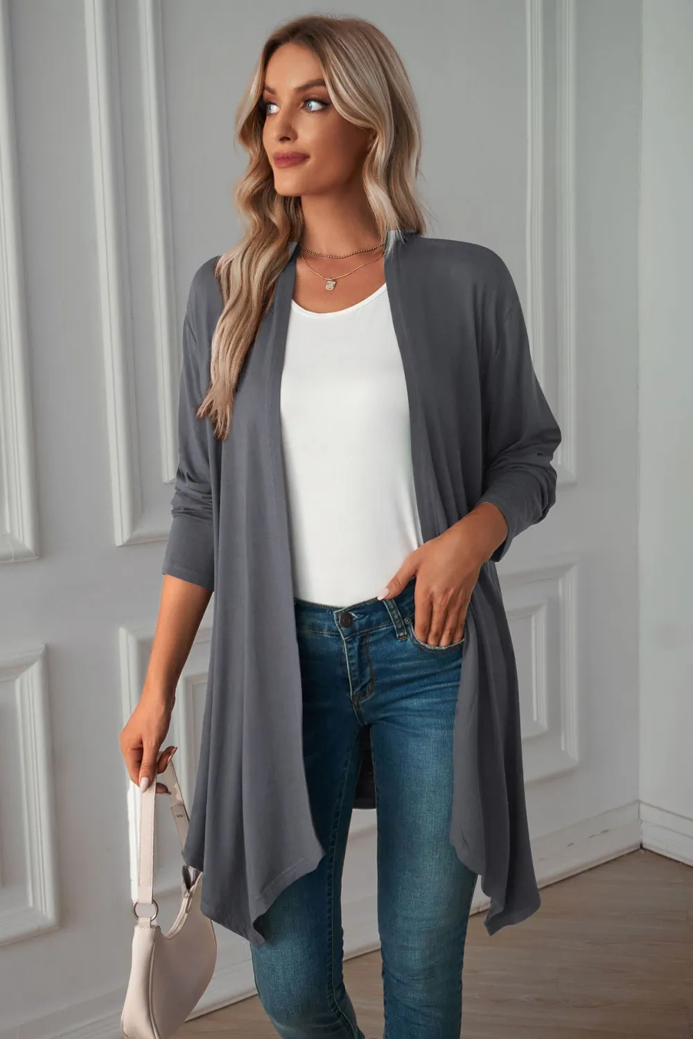 Open Front Long Sleeve Cardigan, image 21