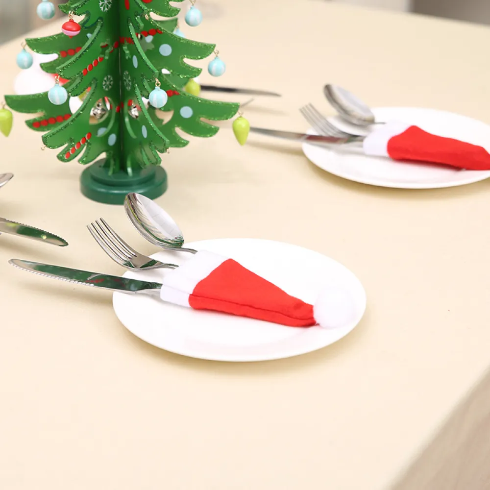 20-Piece Christmas Hat Cutlery Holders, image 3