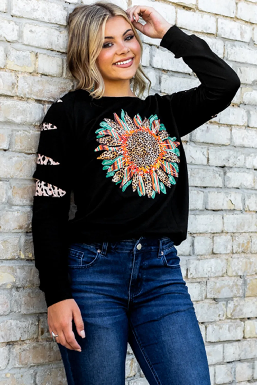 Graphic Leopard Patch Sweatshirt, image 3
