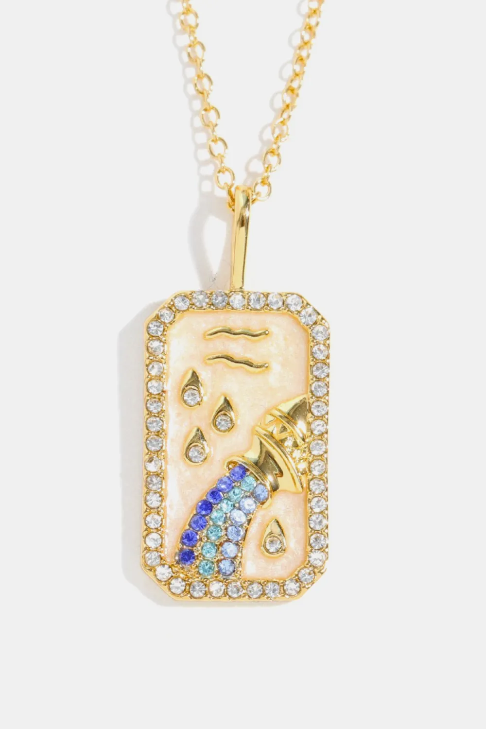 Rhinestone Constellation Pendant Copper Necklace, image 3