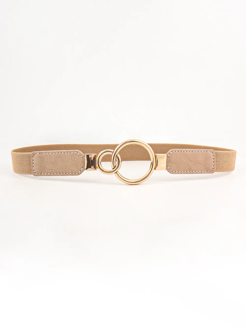 Double Ring Buckle Elastic PU Belt, image 25