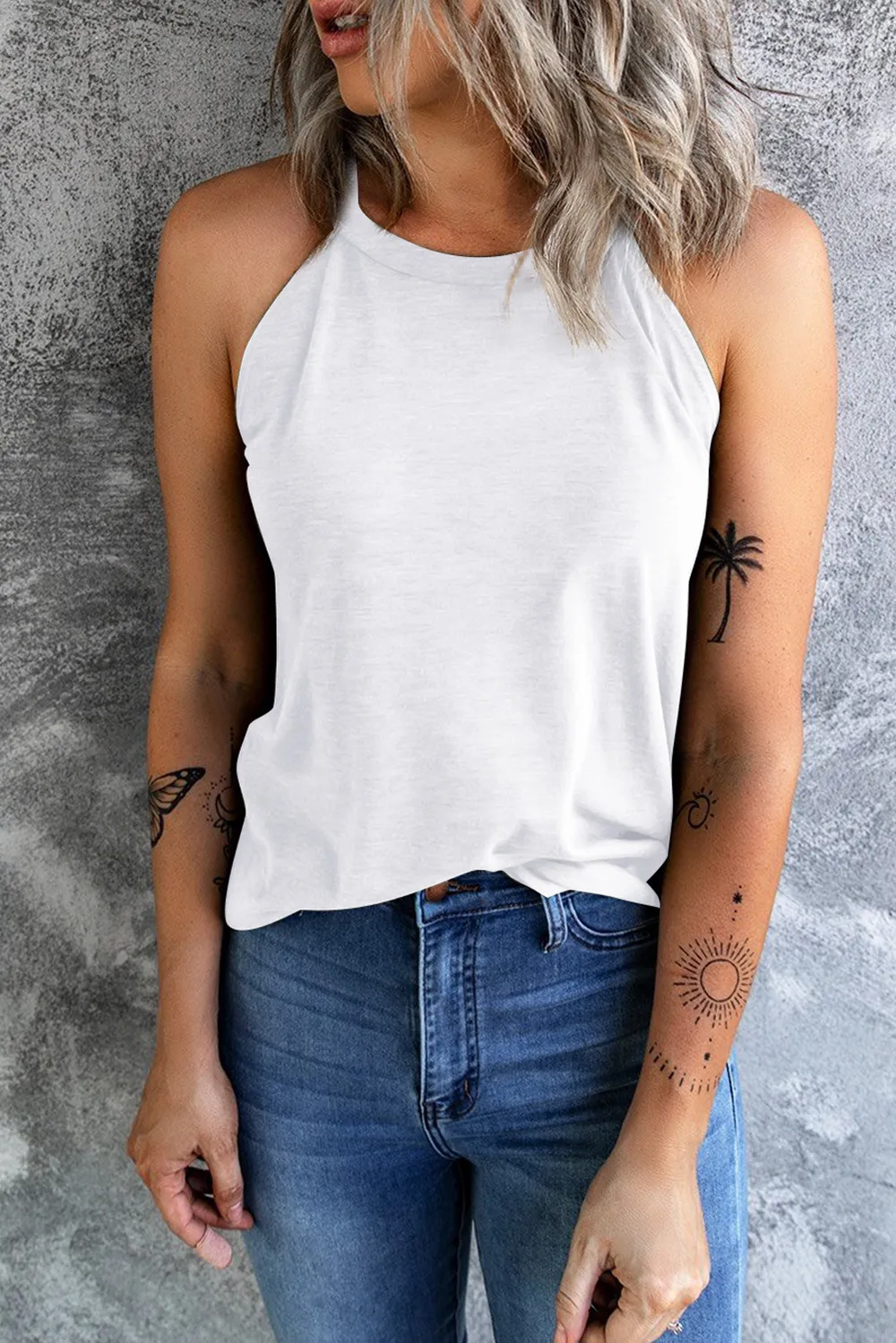 Curved Hem Grecian Tank Top, image 12