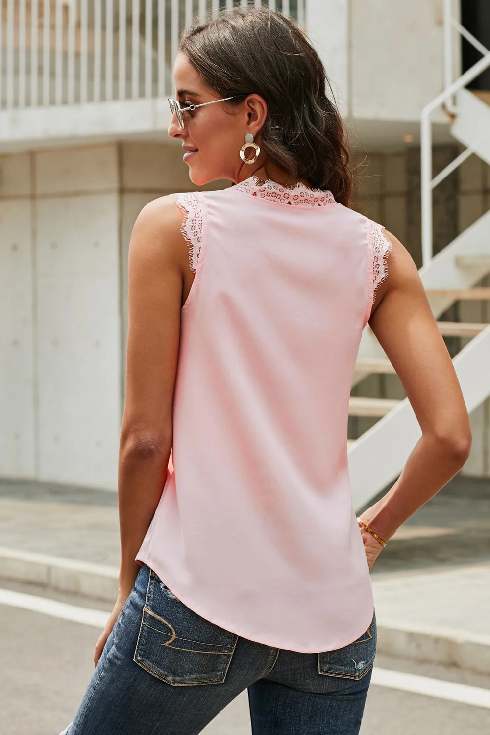 Eyelash Lace V-Neck Tank Top, image 10