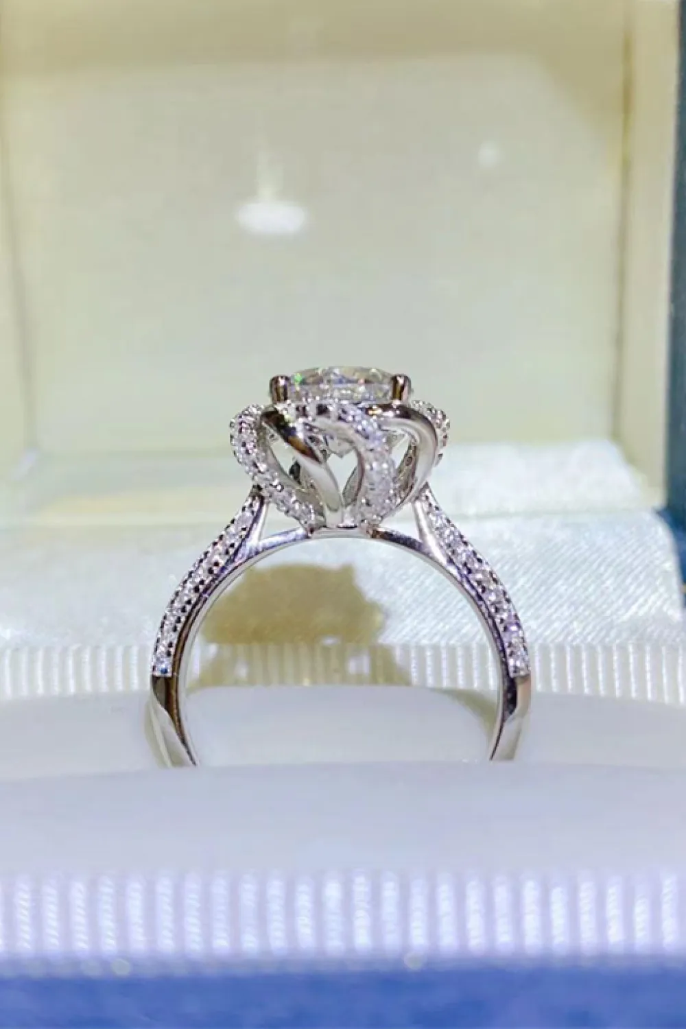 2 Carat Moissanite 925 Sterling Silver Ring, image 4