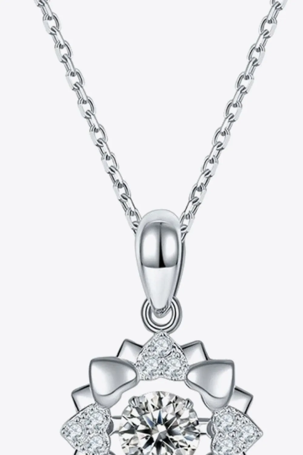 Moissanite Flower Shape Pendant Necklace, image 3