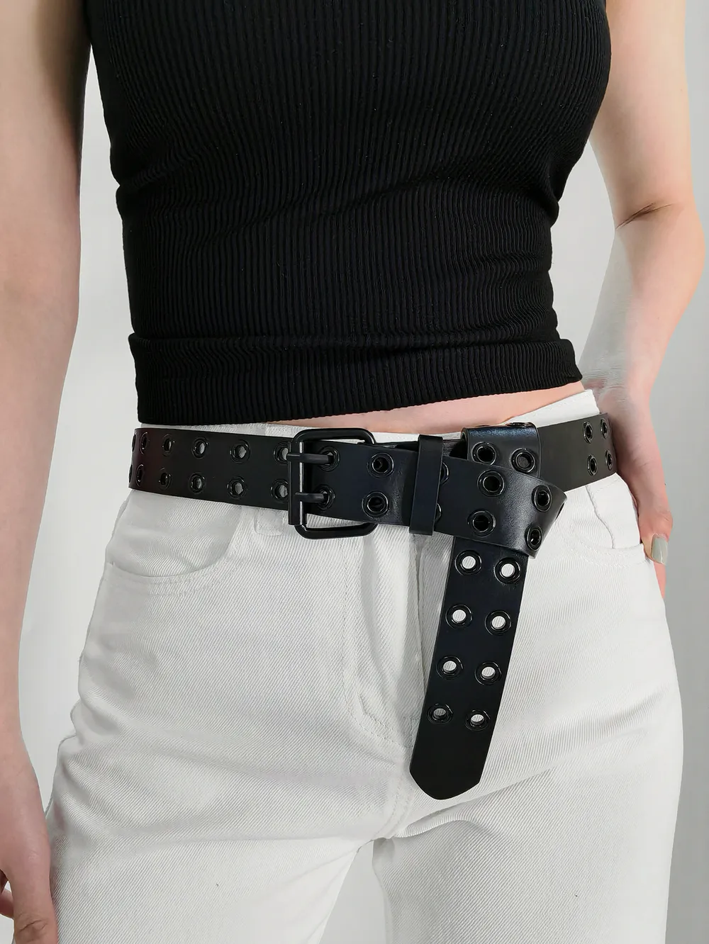 Grommet PU Leather Belt, image 3