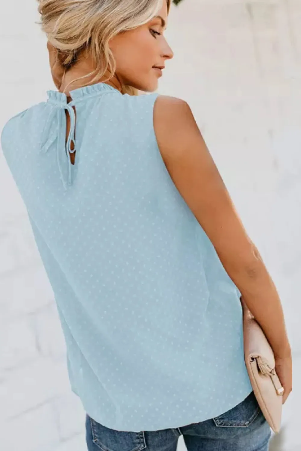 Smocked Tie Back Frill Trim Tank, image 18
