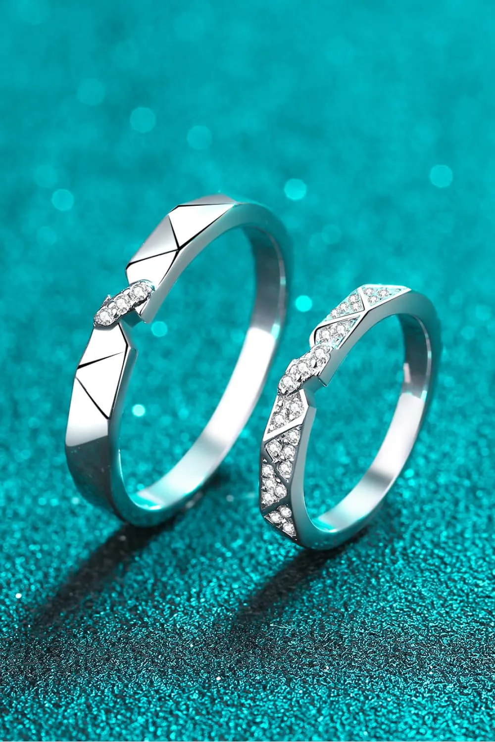 Moissanite Minimalist Rhodium-Plated Ring, image 3