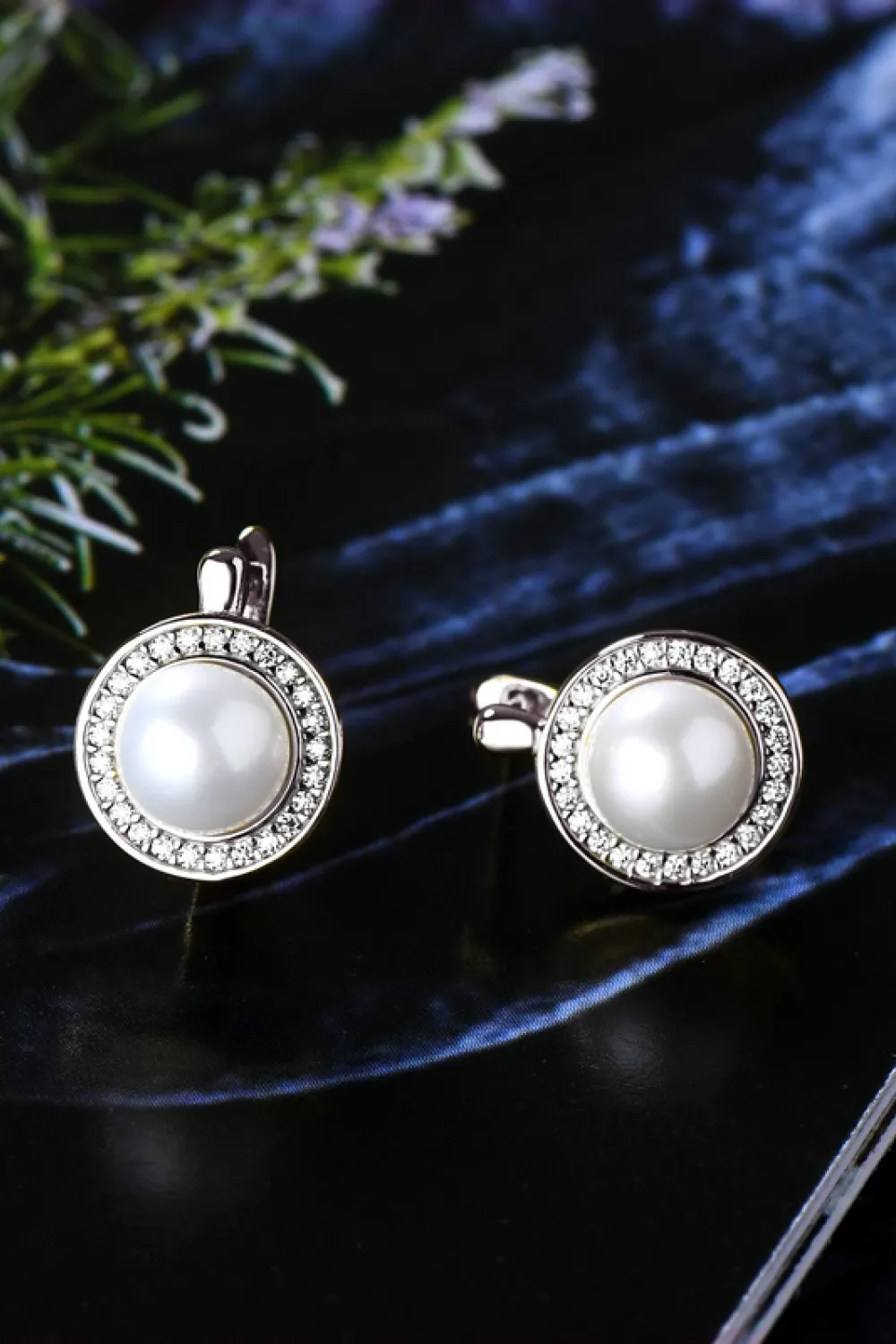 Moissanite Pearl 925 Sterling Silver Earrings, image 4