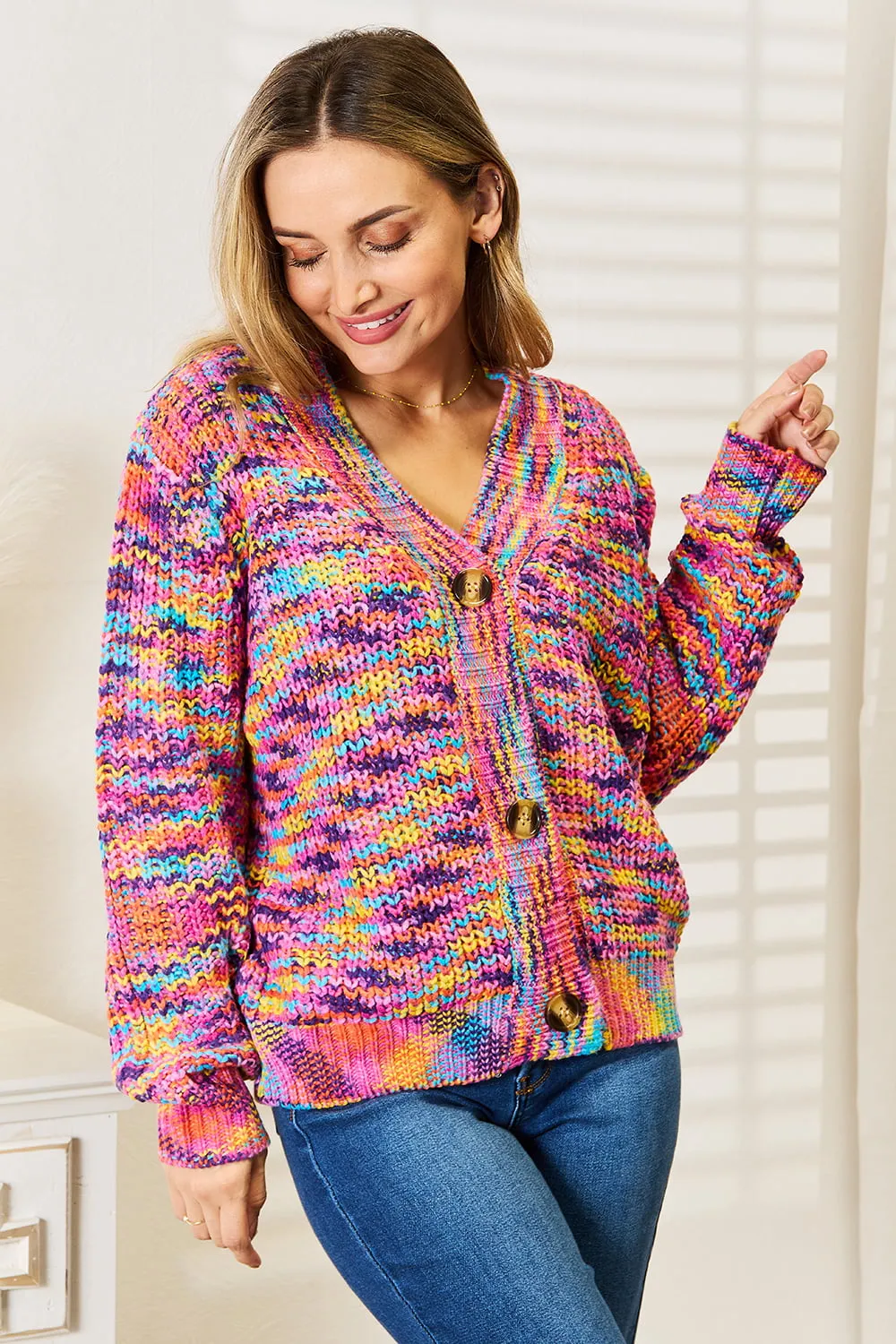 V-Neck Long Sleeve Cardigan, image 8
