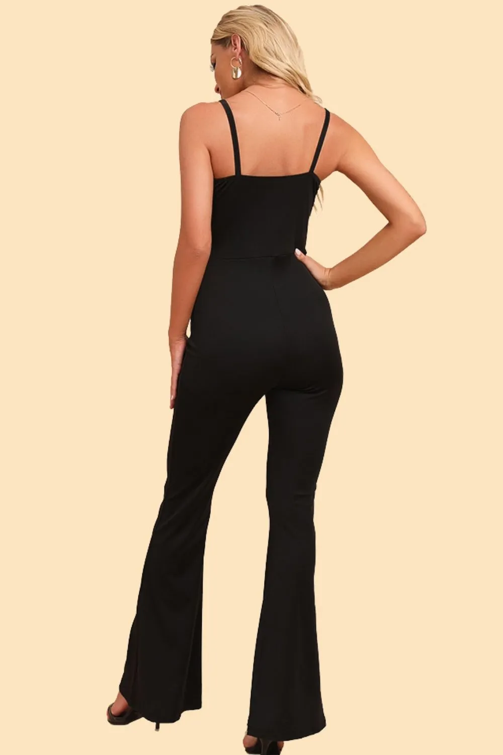 Spliced Mesh Spaghetti Strap Jumpsuit, image 2
