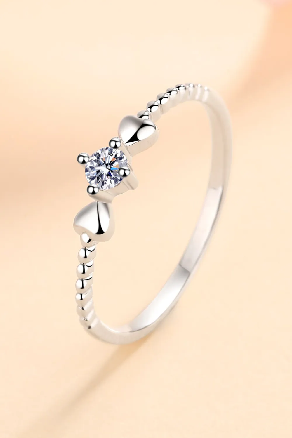 Moissanite Heart 925 Sterling Silver Ring, image 6
