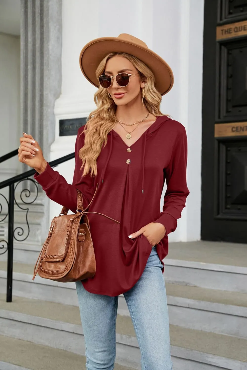 Long Sleeve Hooded Blouse, image 7