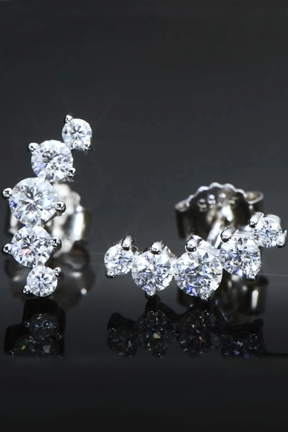 All You Need Moissanite Platinum-Plated Earrings, image 2