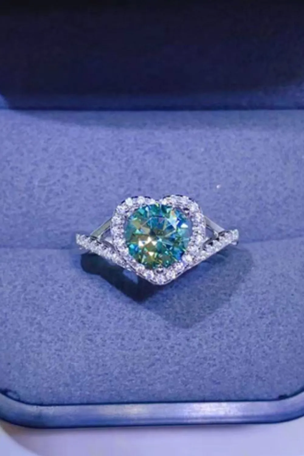 1 Carat Moissanite 925 Sterling Silver Heart Ring, image 7