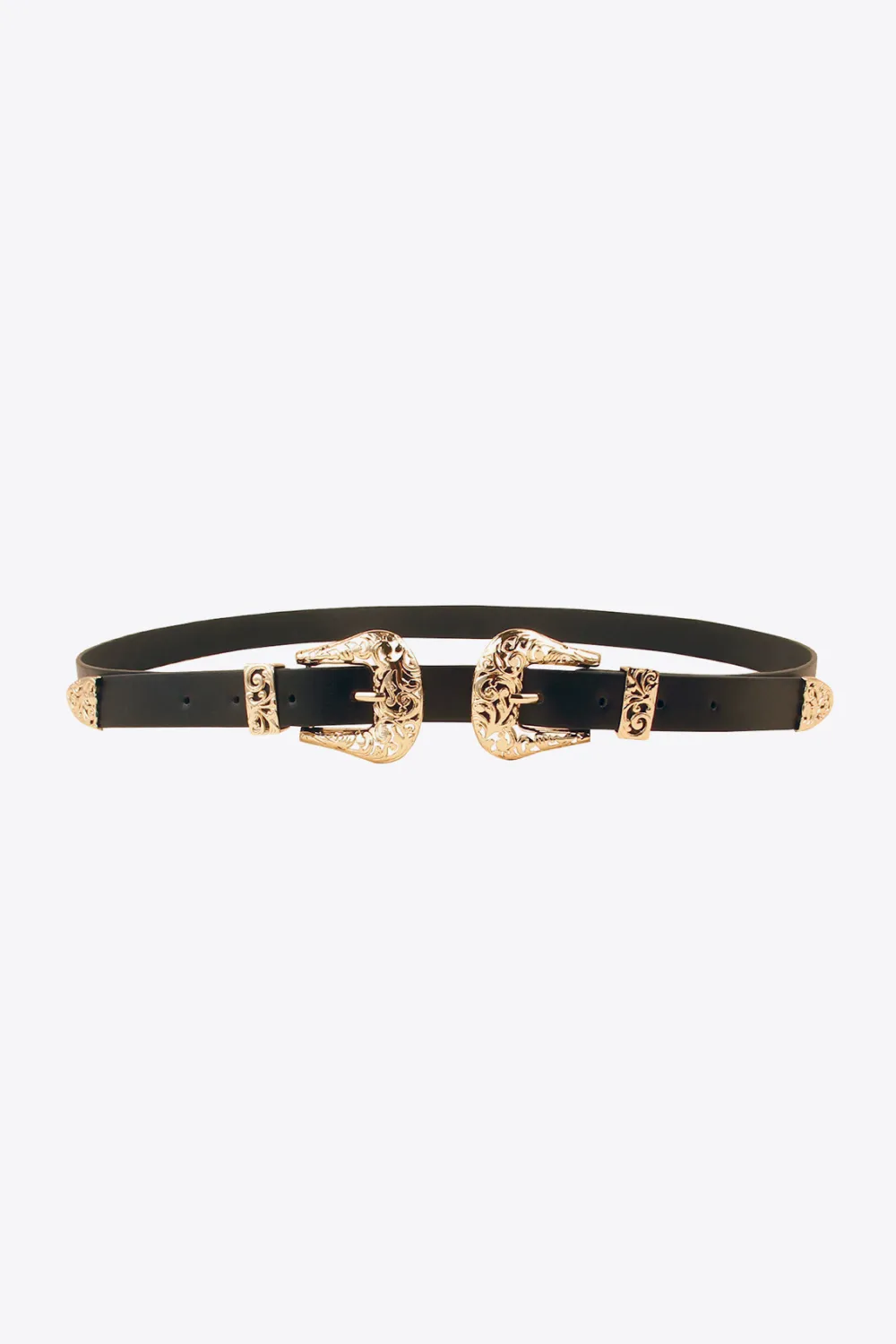 Double Buckle PU Leather Belt, image 4