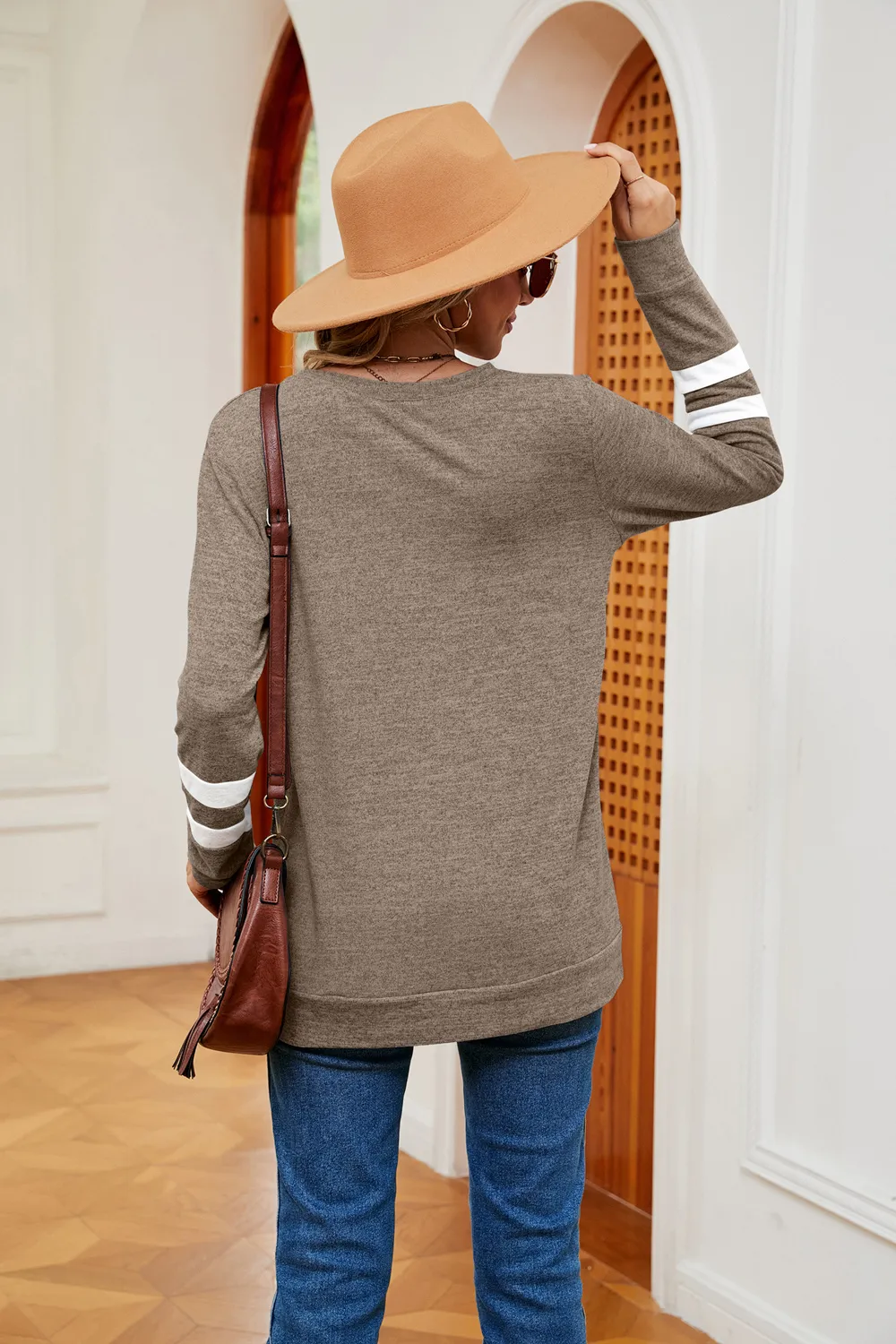 V-Neck Long Sleeve T-Shirt, image 9