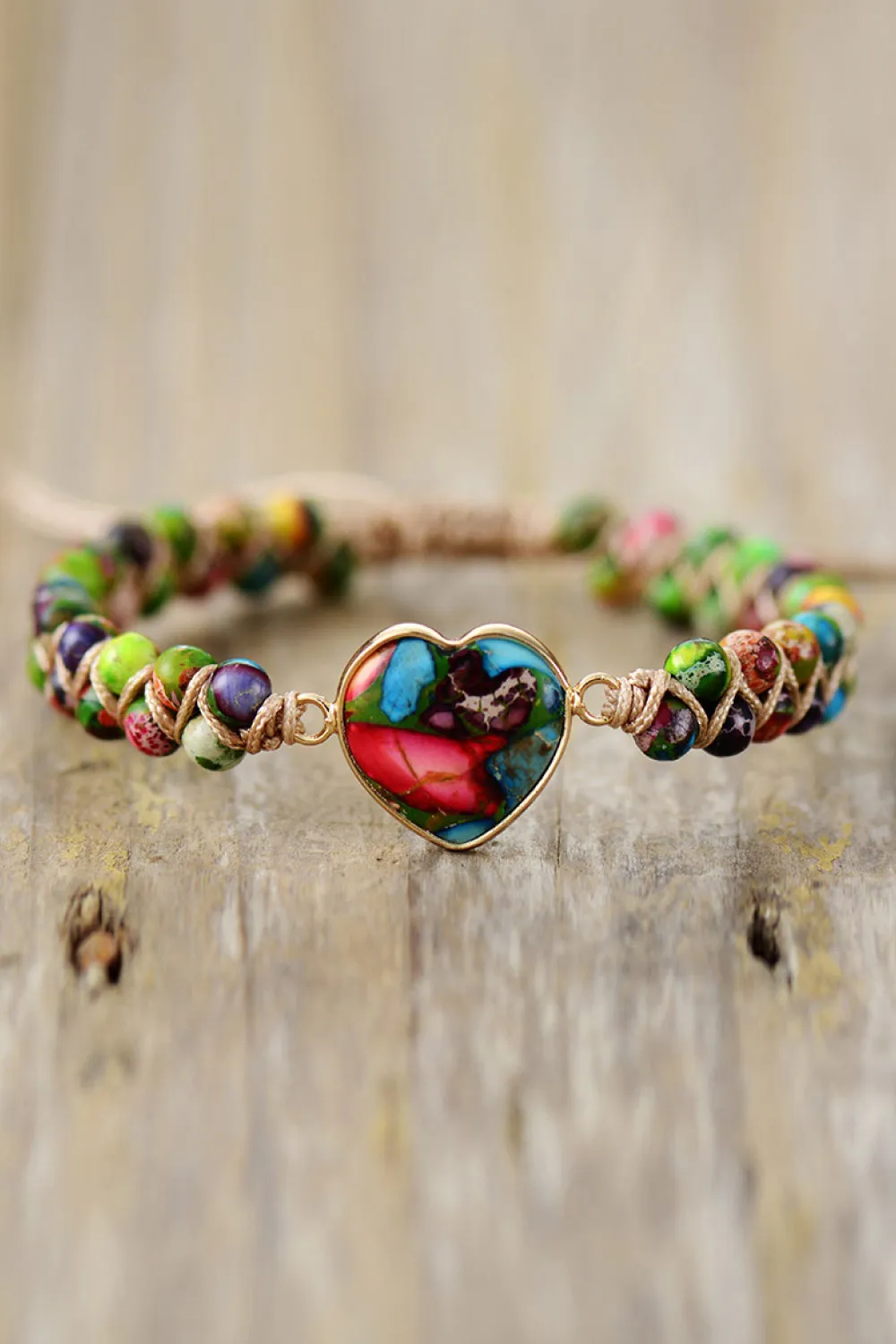 Handmade Heart Shape Natural Stone Bracelet, image 9