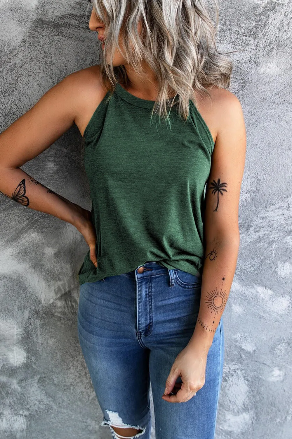 Curved Hem Grecian Tank Top, image 13