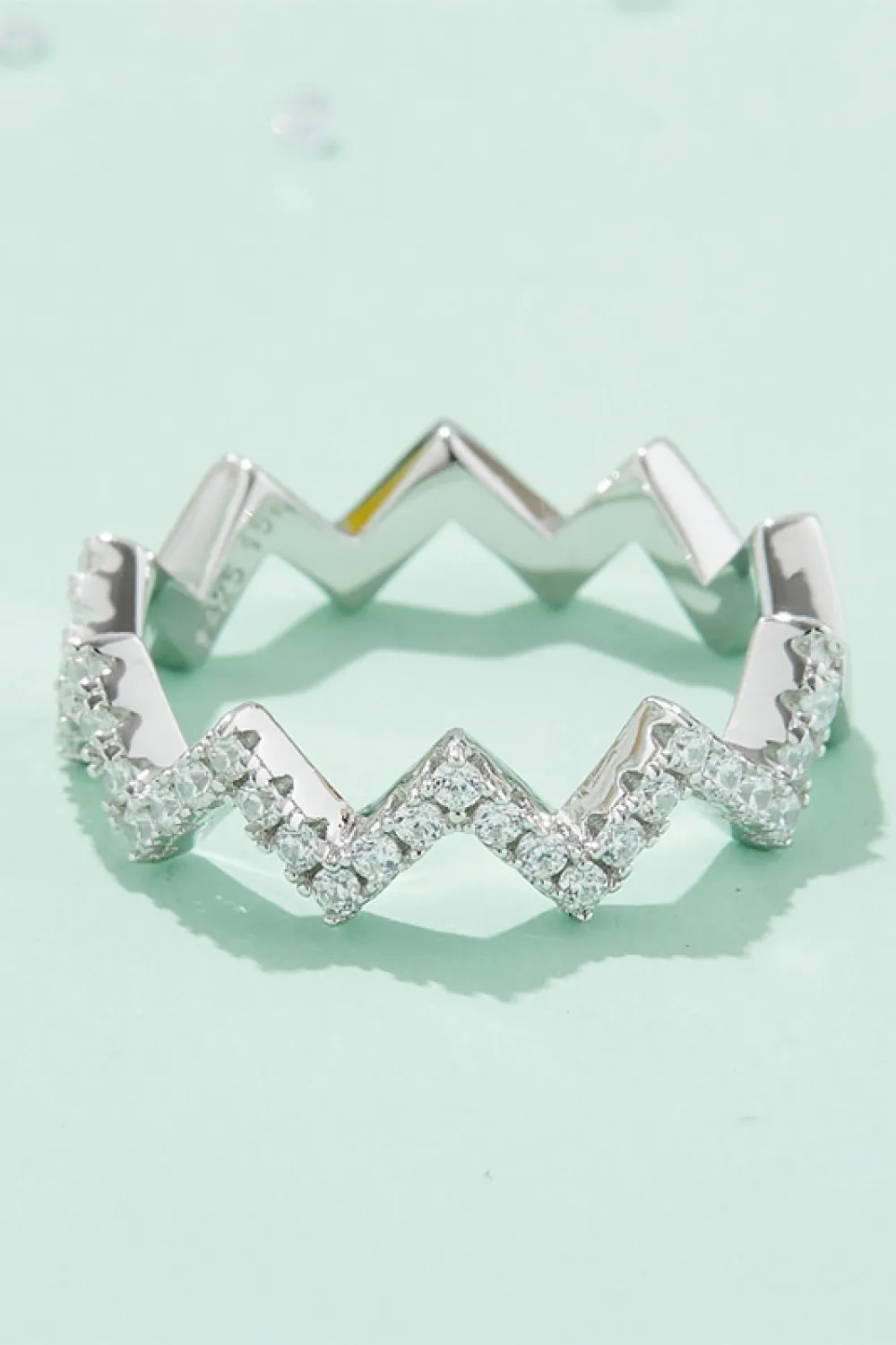 Moissanite Wavy Band Ring, image 4