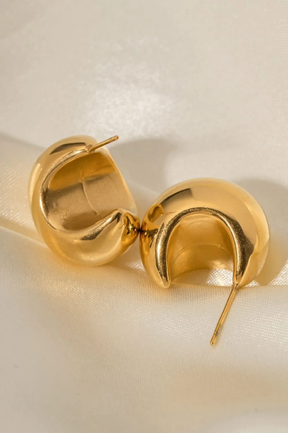 Stainless Steel C-Hoop Earrings, image 7