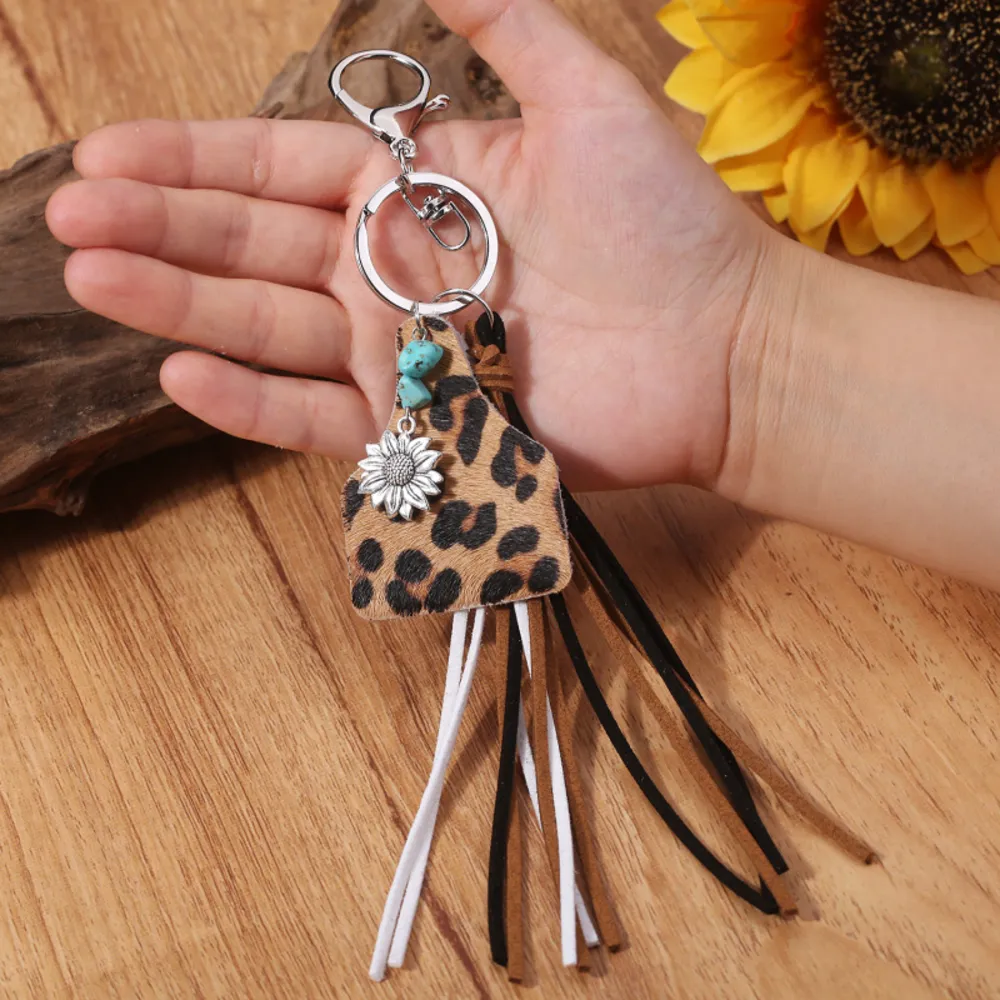 Turquoise Fringe Detail Key Chain, image 2