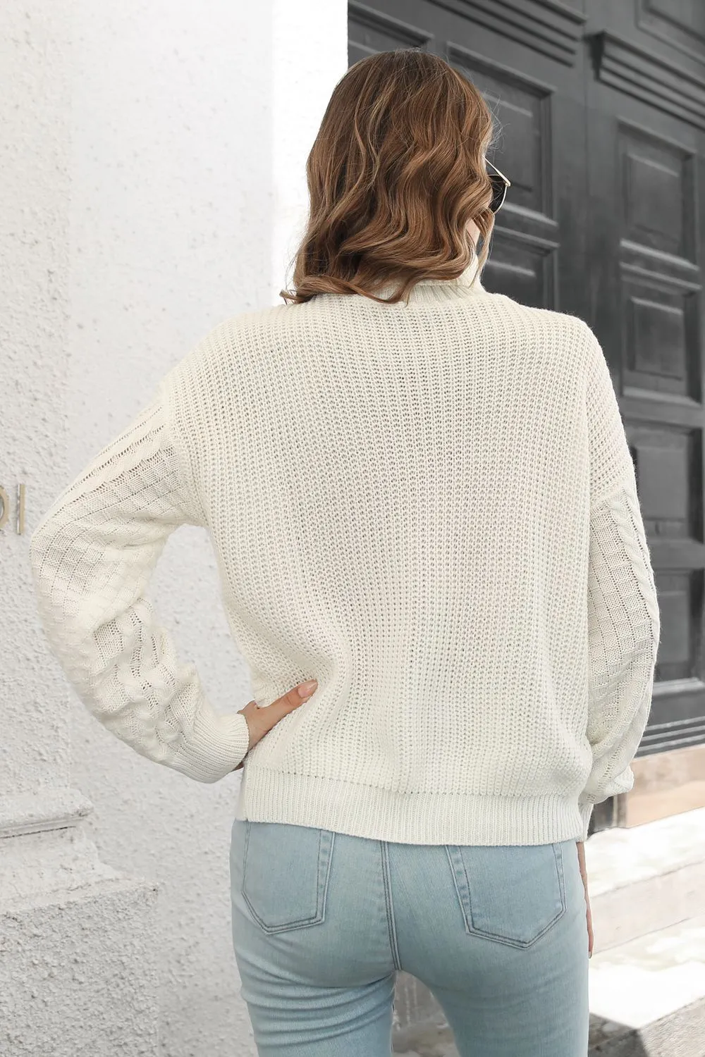 Cable-Knit Turtleneck Sweater, image 7