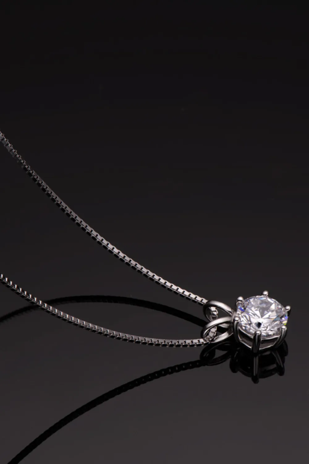 925 Sterling Silver 1 Carat Moissanite Pendant Necklace, image 3