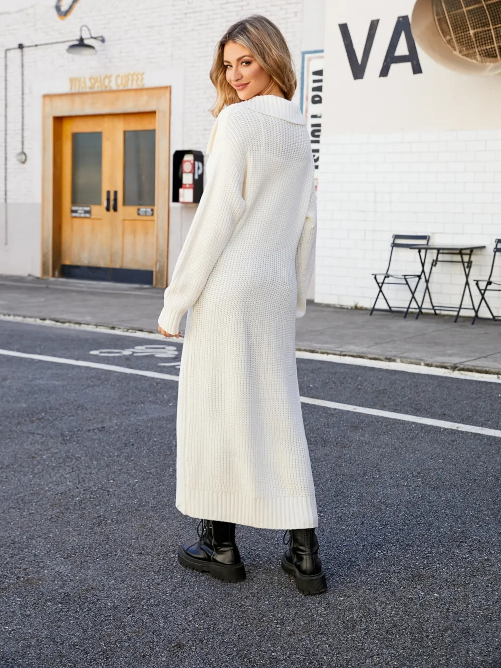 Full Size Collared Open Front Duster Cardigan, image 6
