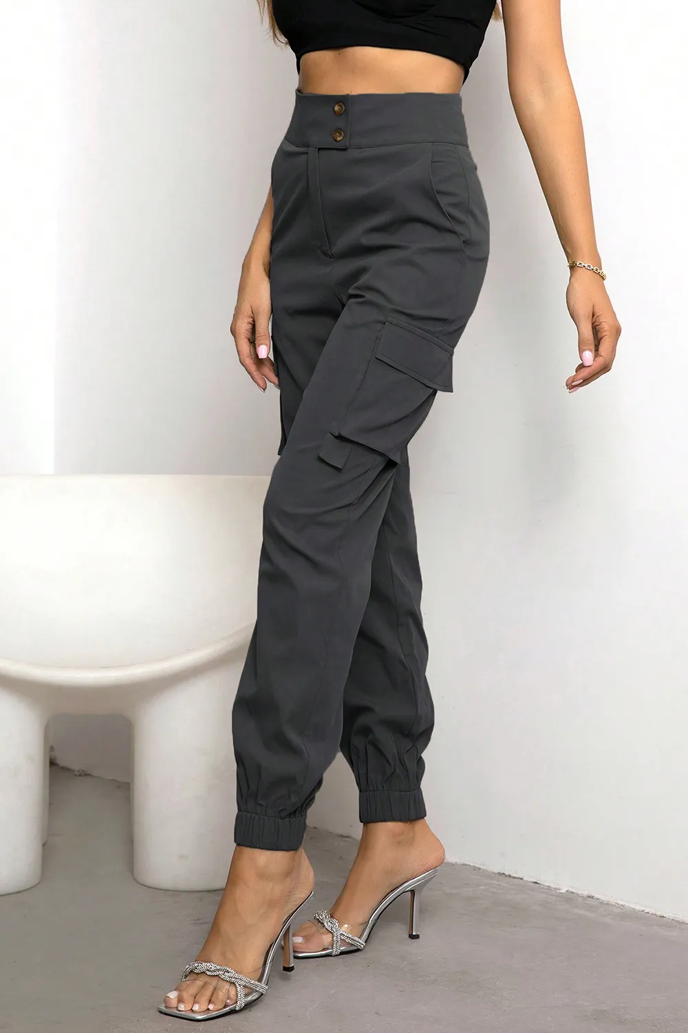 High Waist Cargo Pants, image 6