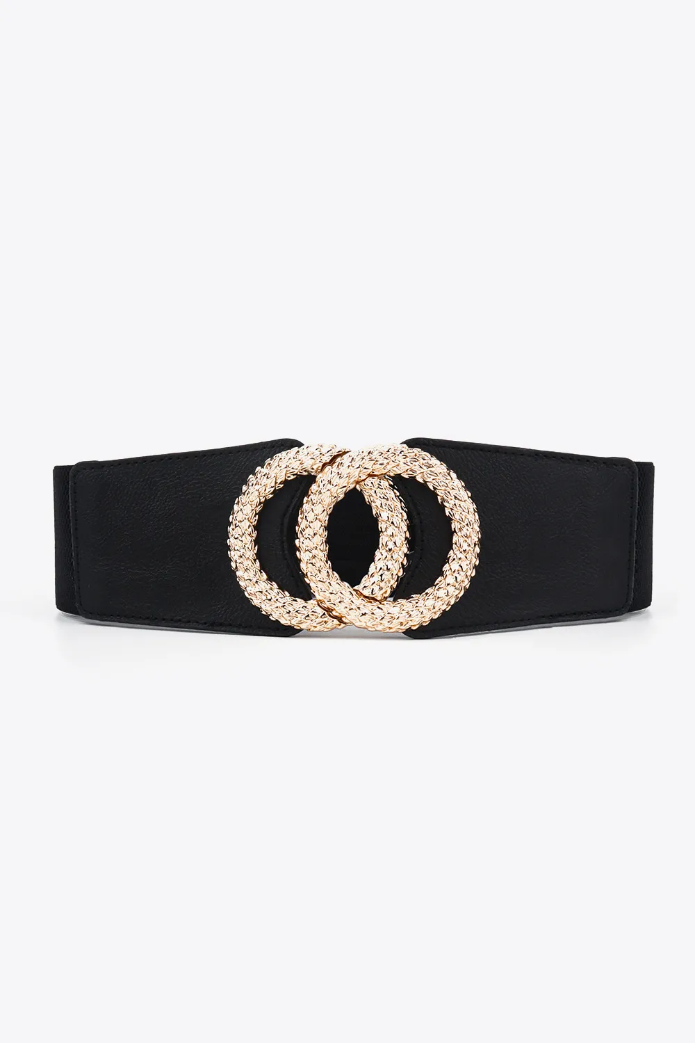 Circle Buckle Elastic Wide PU Belt, image 4