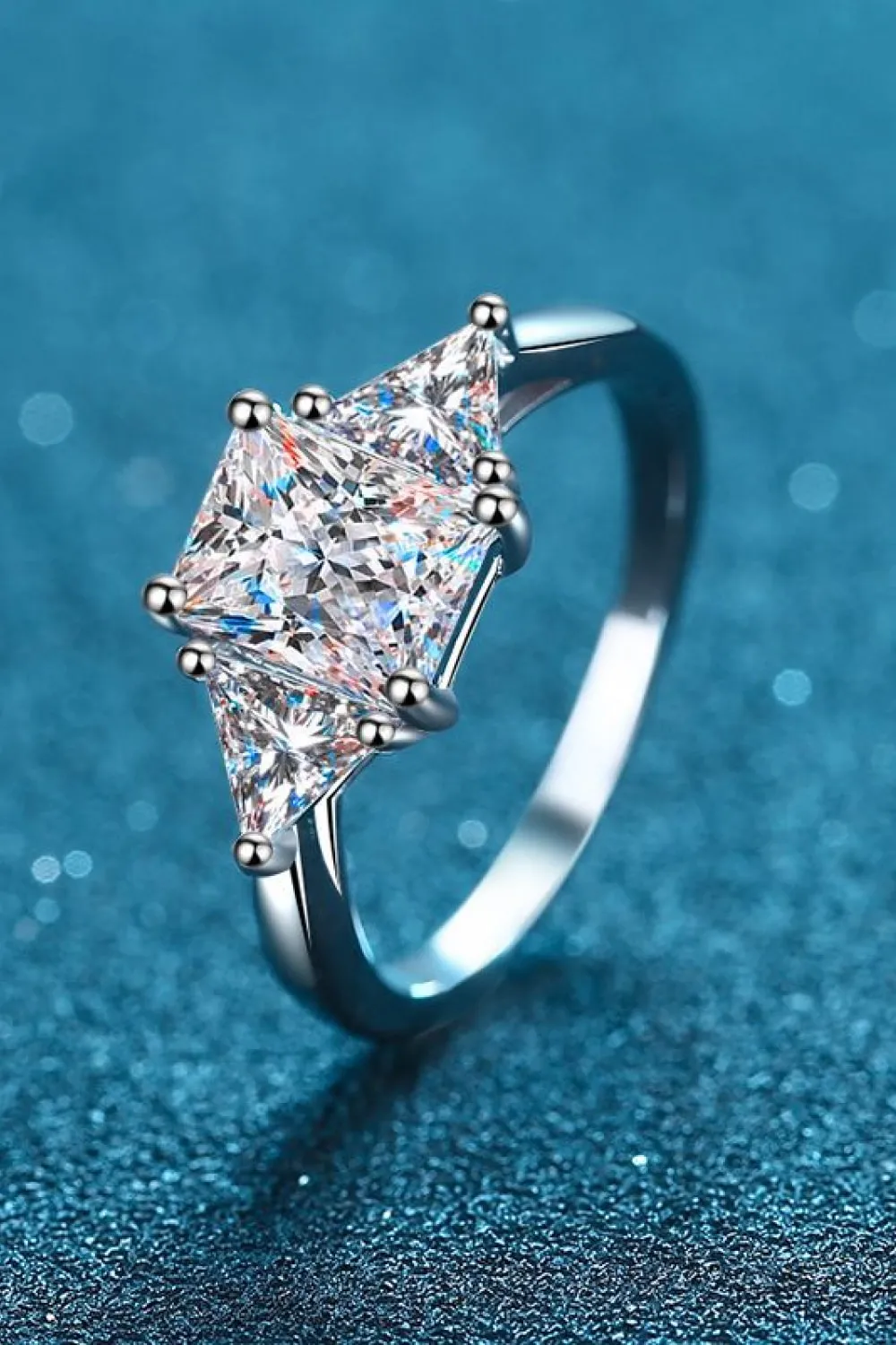 3 Carat Moissanite 925 Sterling Silver Rhodium-Plated Ring, image 3