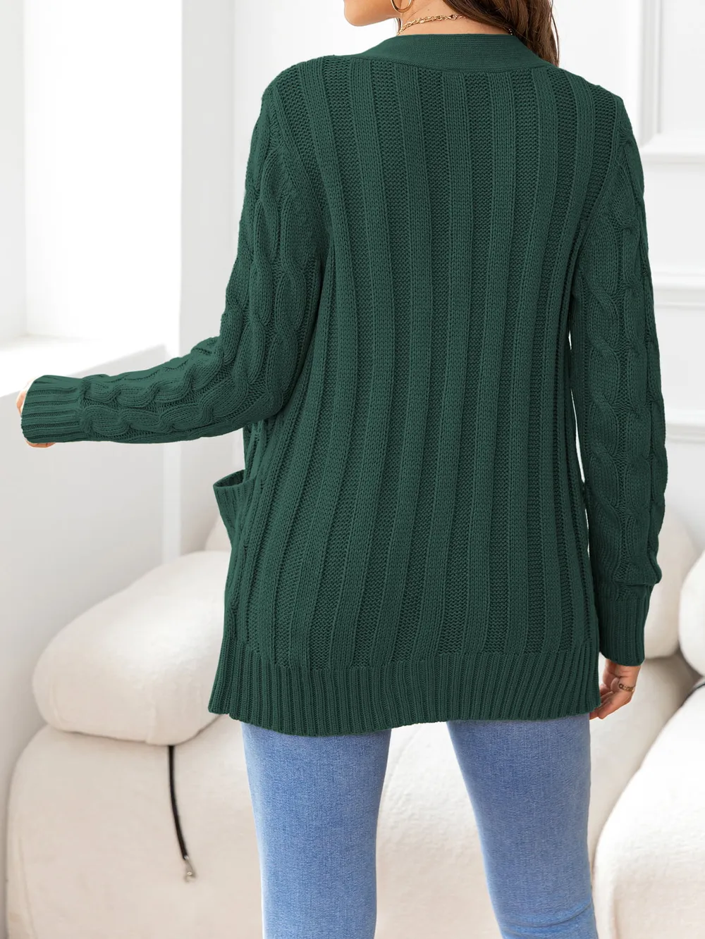 Button Down Cable-Knit Cardigan, image 21