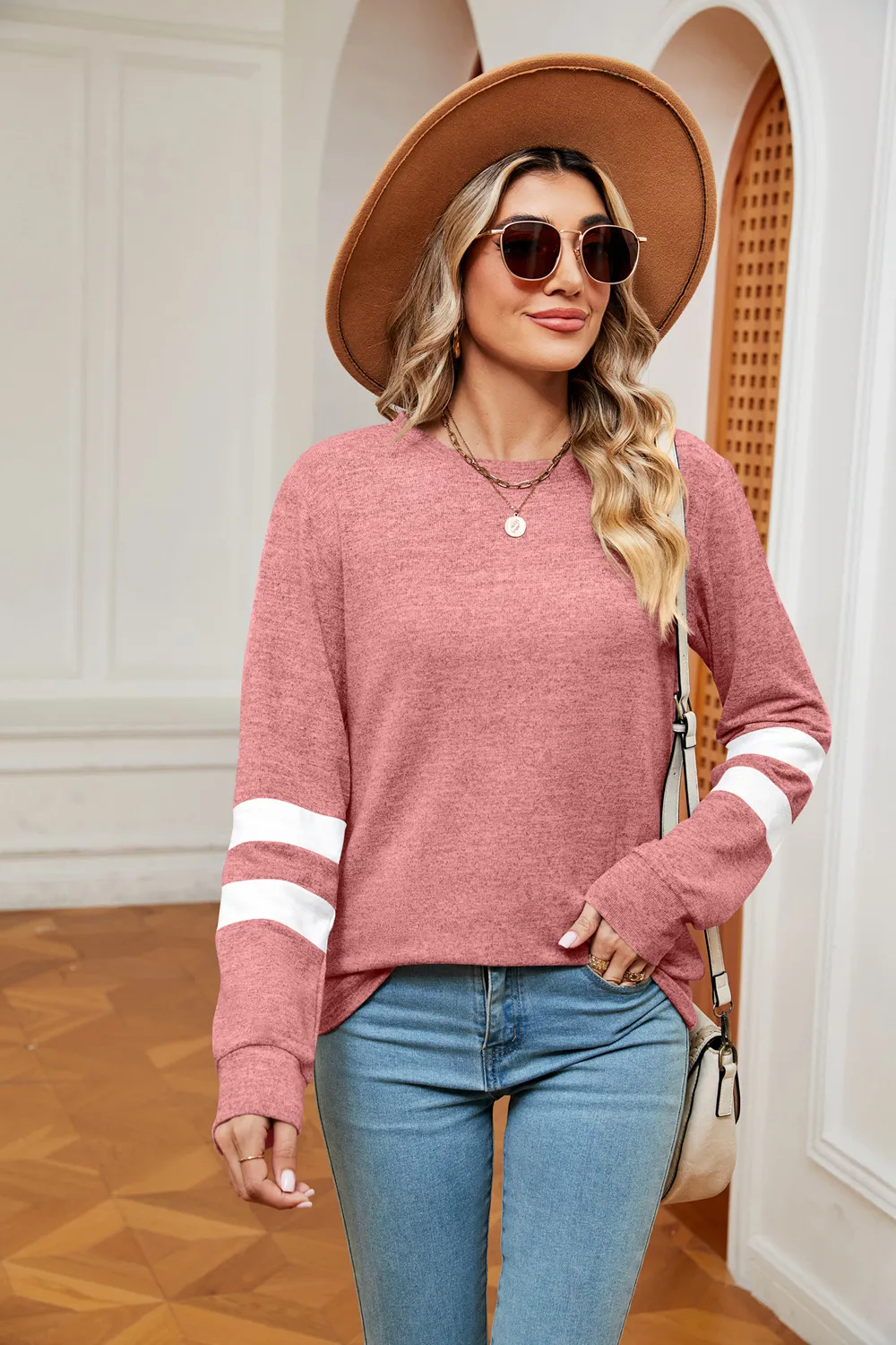 Round Neck Long Sleeve Top, image 2