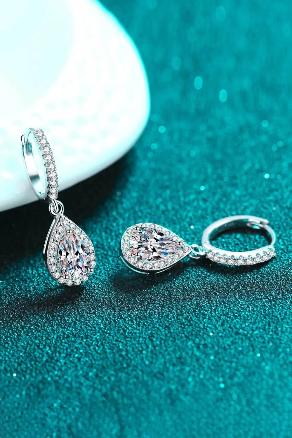 Moissanite Teardrop Earrings, image 2