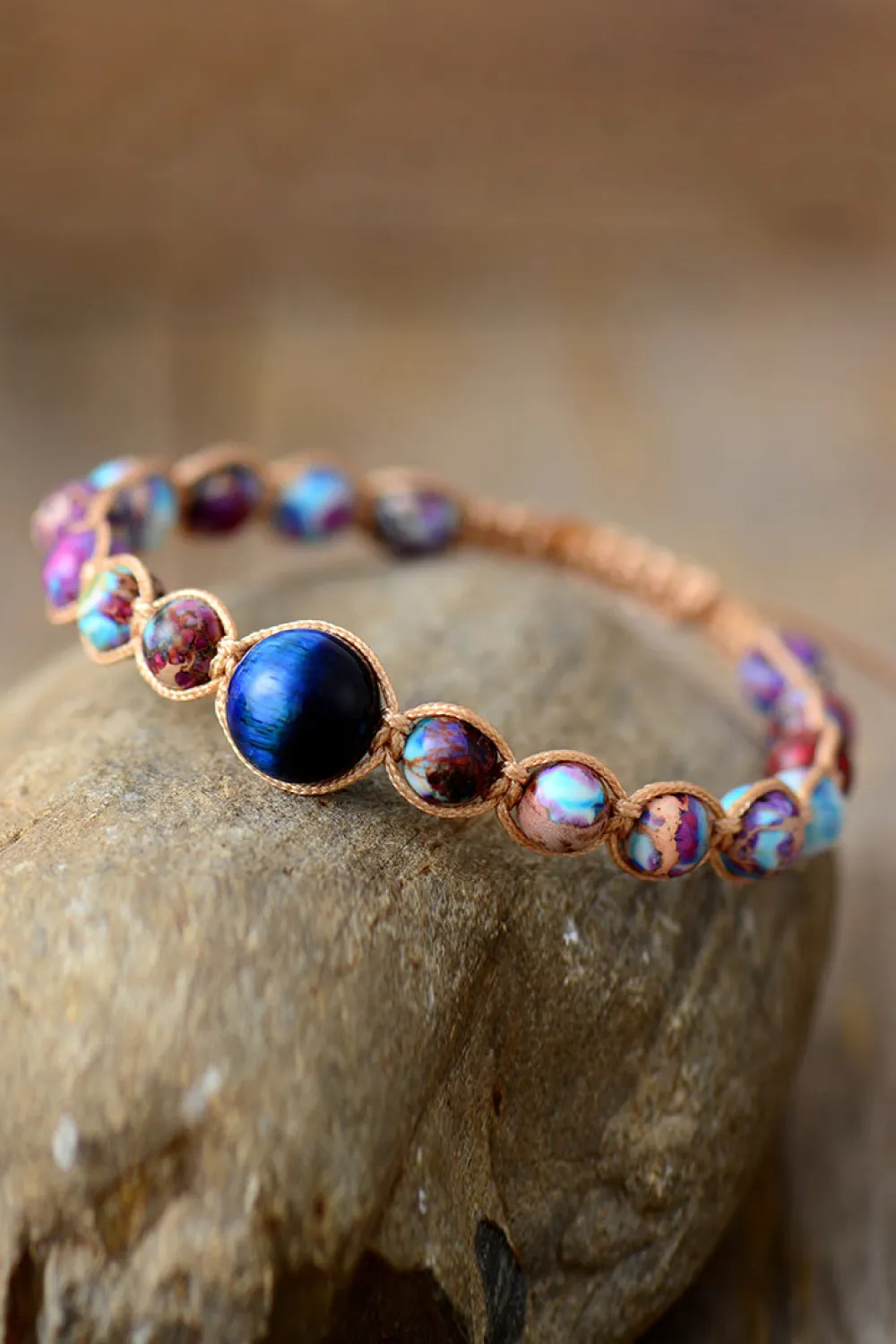 Imperial Jasper & Natural Stone Beaded Bracelet, image 3