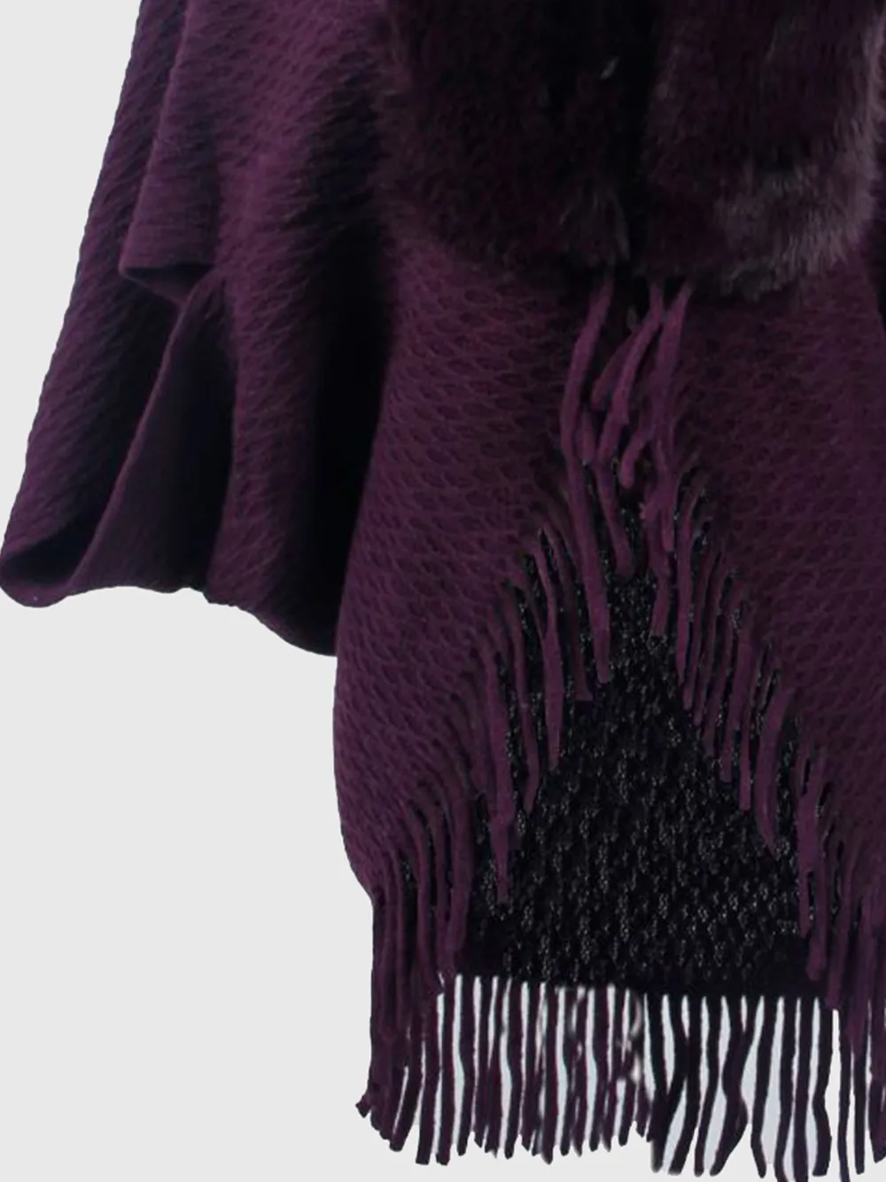 Open Front Fringe Hem Poncho, image 19