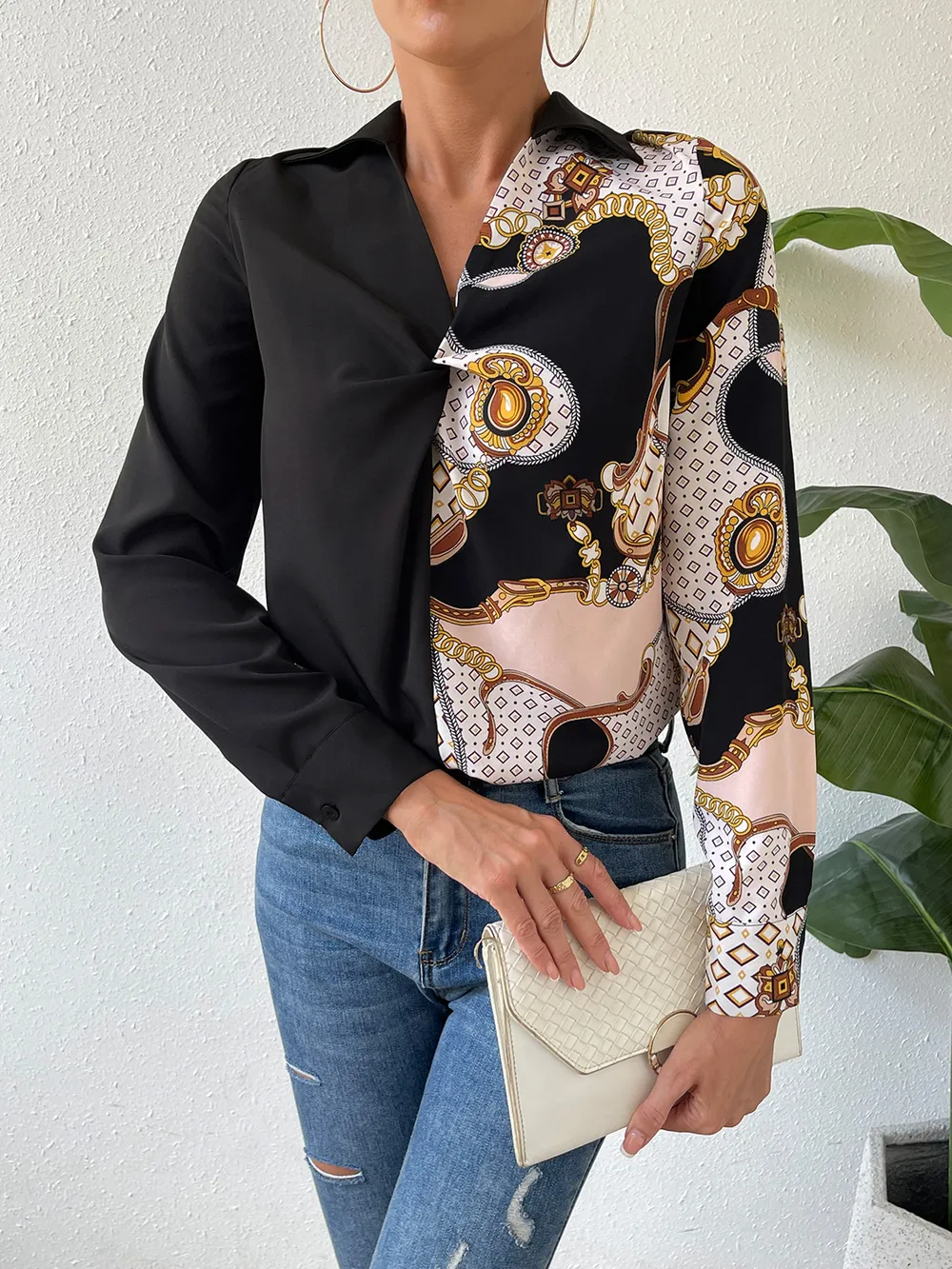 Twist Front Collared Blouse, image 4