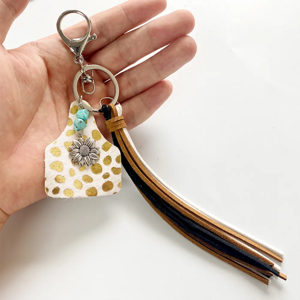 Turquoise Fringe Detail Key Chain, image 8