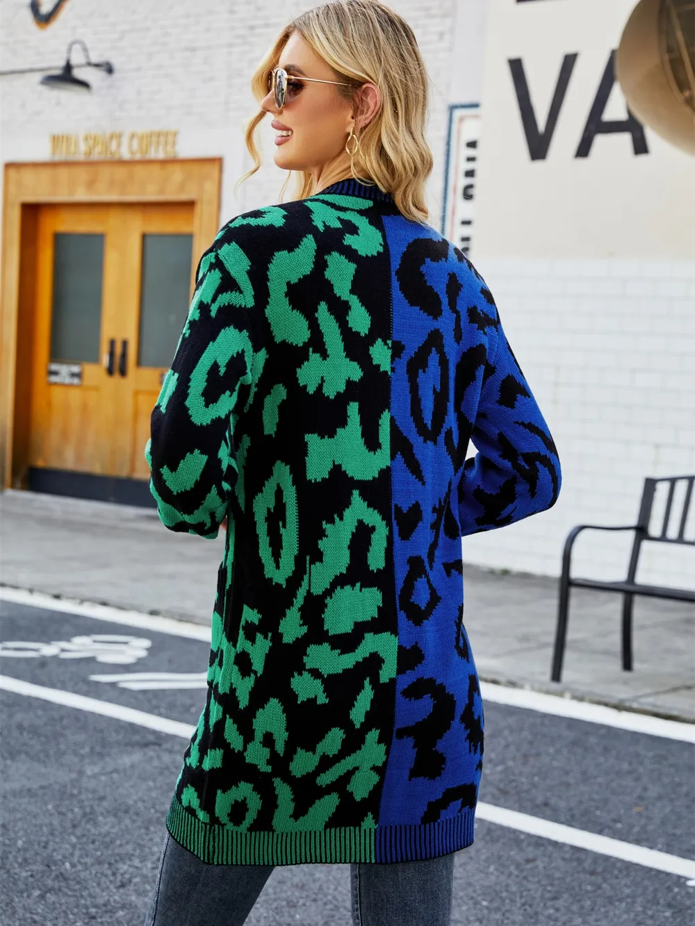Leopard Button Down Longline Cardigan, image 12