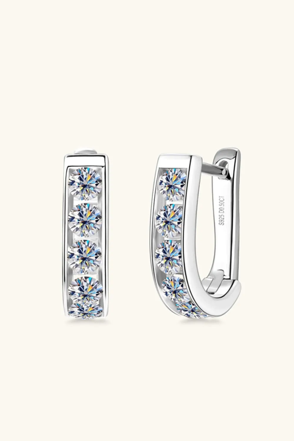 1 Carat Moissanite 925 Sterling Silver Earrings, image 5