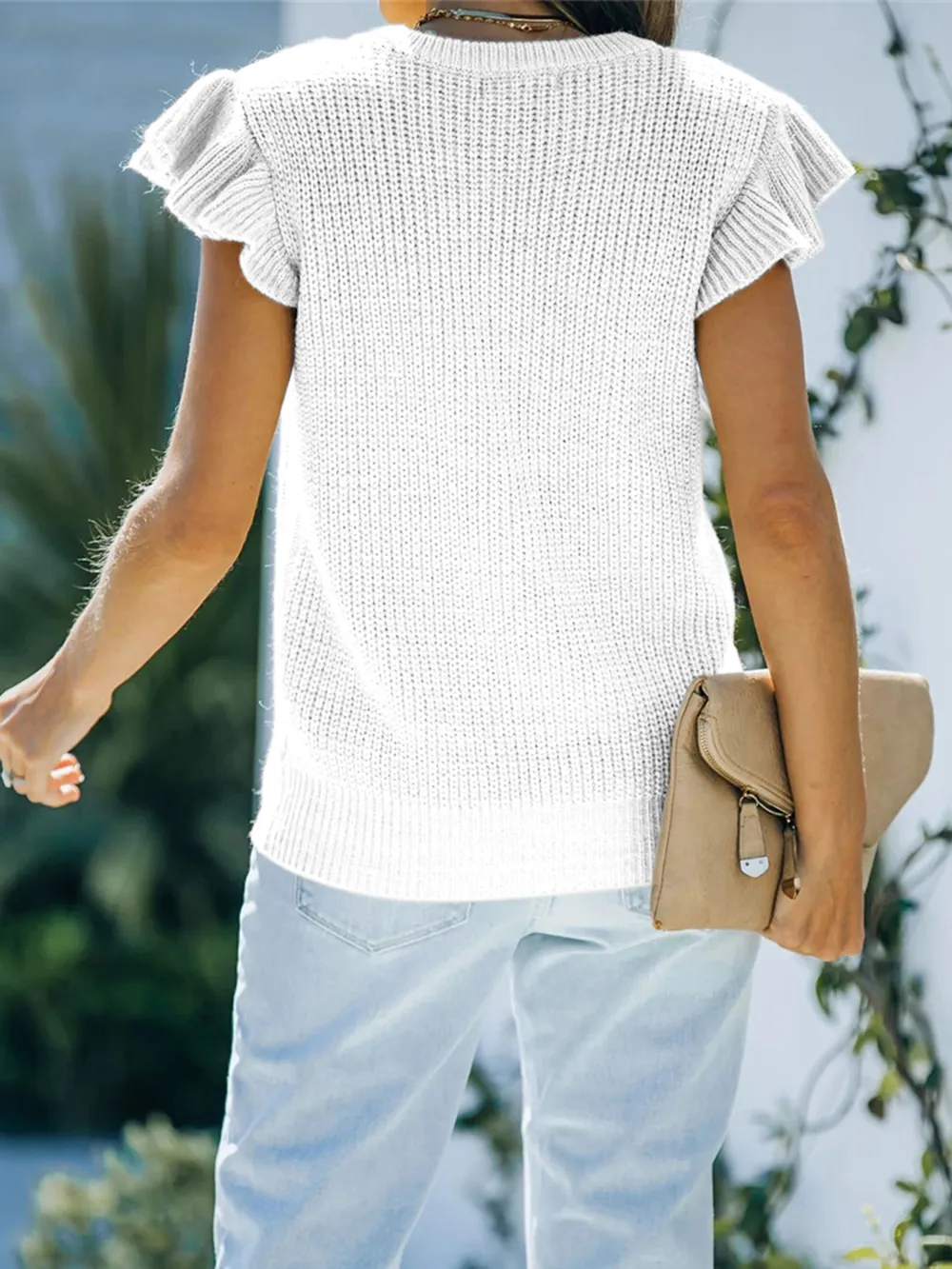 Round Neck Cap Sleeve Sweater, image 10